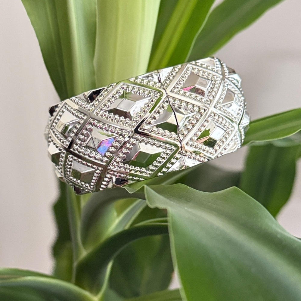 Silver Geometric Bangle Bracelet Fashion Jewelry New